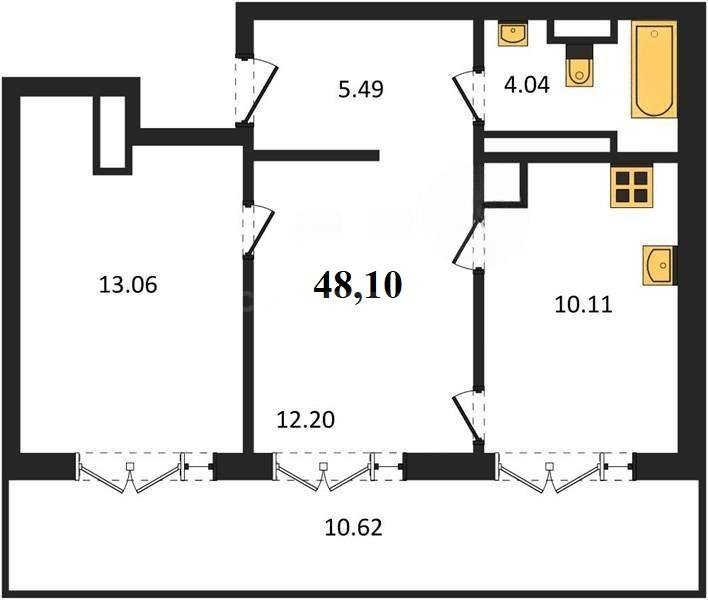 Продажа 2-комнатной квартиры 48,1 кв м, 5/5 этаж, улица Челнокова. Гагаринский район. 