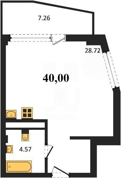 Продажа студии 40 кв м, 4/5 этаж, улица Летчиков. Гагаринский район. Гарден