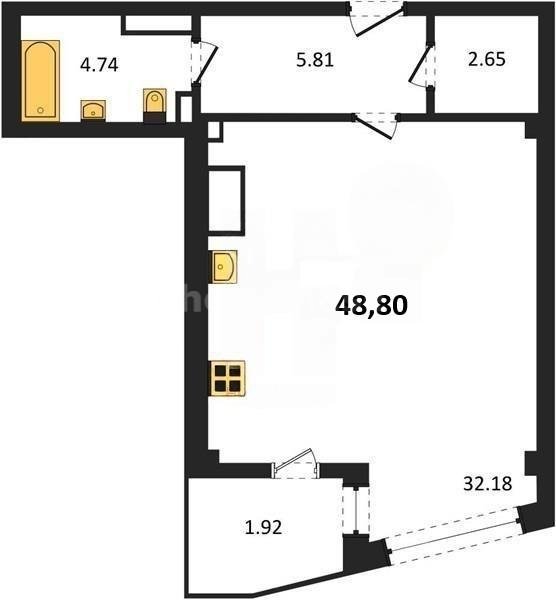 Продажа студии 48,8 кв м, 3/5 этаж, улица Летчиков. Гагаринский район. 