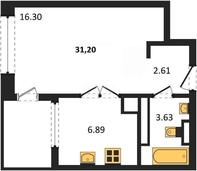 Продажа 1-комнатной квартиры 31,21 кв м, 3/5 этаж, улица Челнокова. Гагаринский район. 