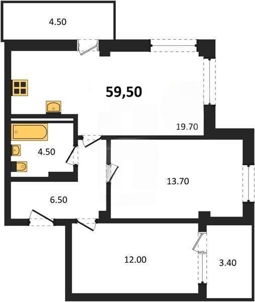 Продажа 2-комнатной квартиры 59,52 кв м, 8/9 этаж, улица Степаняна. Гагаринский район.