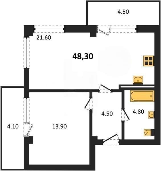 Продажа 1-комнатной квартиры 48,32 кв м, 9/9 этаж, улица Степаняна. Гагаринский район.