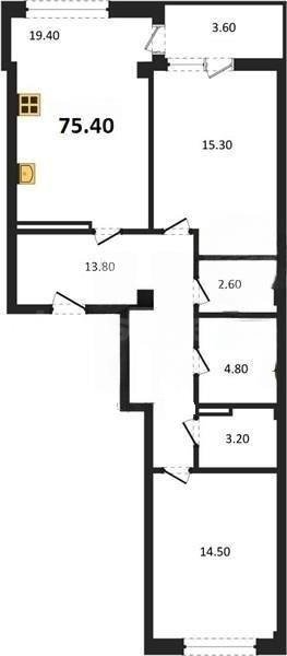 Продажа 2-комнатной квартиры 75,42 кв м, 5/9 этаж, улица Степаняна. Гагаринский район.