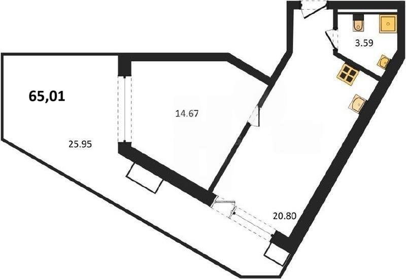 Продажа 1-комнатной квартиры 65,0103 кв м, 6/6 этаж, шоссе Качинское. село Орловка. Нахимовский район.