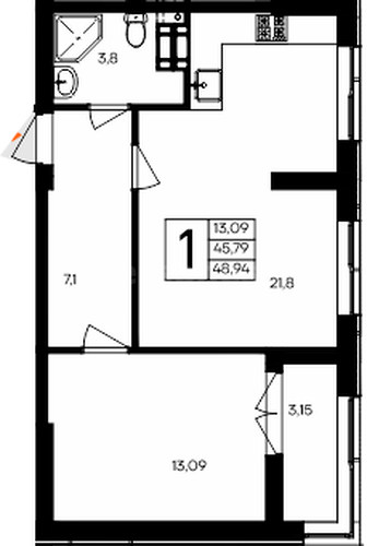 Продажа 1-комнатной квартиры 48,946 кв м, 1/9 этаж, улица Мате Залки. Балаклавский район.
