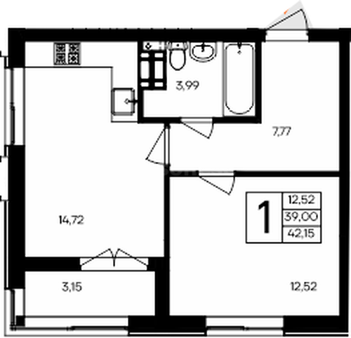Продажа 1-комнатной квартиры 42,154 кв м, 4/9 этаж, улица Мате Залки. Балаклавский район.