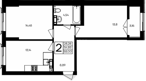 Продажа 2-комнатной квартиры 58,025 кв м, 1/9 этаж, улица Мате Залки. Балаклавский район.