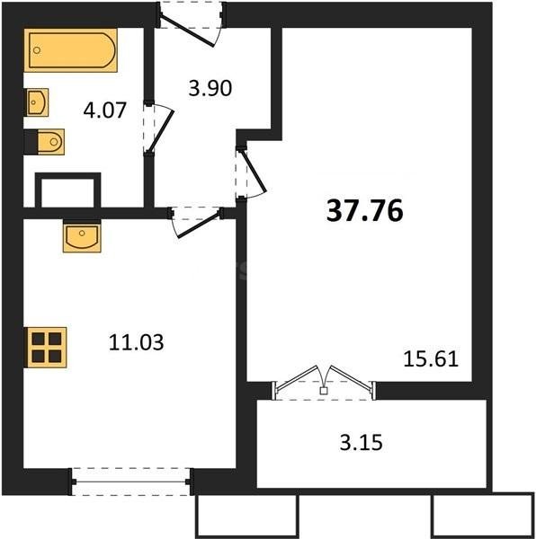 Продажа 1-комнатной квартиры 37,761 кв м, 9/9 этаж, улица Мате Залки. Балаклавский район.