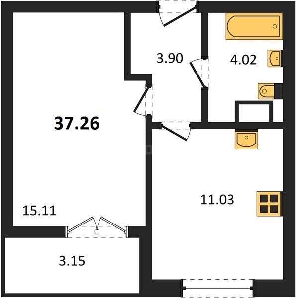 Продажа 1-комнатной квартиры 37,2601 кв м, 2/9 этаж, улица Мате Залки. Балаклавский район.