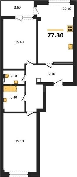 Продажа 2-комнатной квартиры 77,3 кв м, 9/9 этаж, улица Степаняна. Гагаринский район.