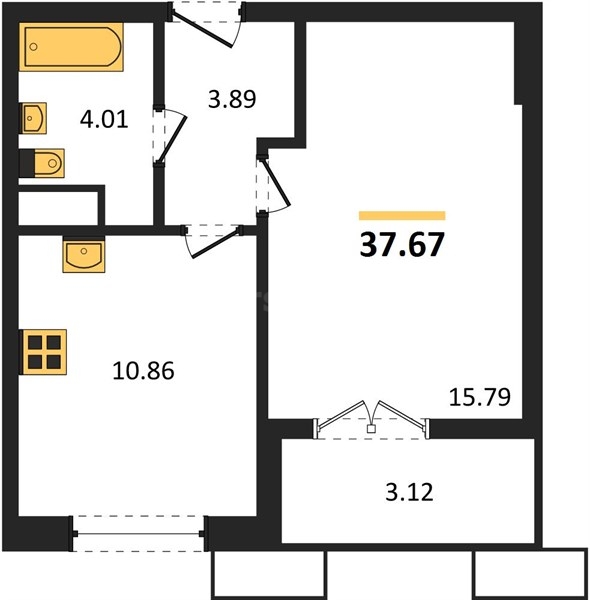 Продажа 1-комнатной квартиры 37,6702 кв м, 3/9 этаж, улица Мате Залки. Балаклавский район.