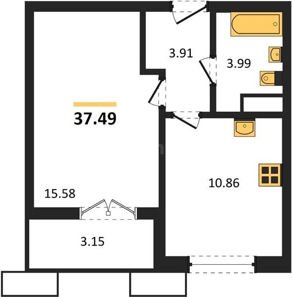 Продажа 1-комнатной квартиры 37,49 кв м, 6/9 этаж, улица Мате Залки. Балаклавский район.