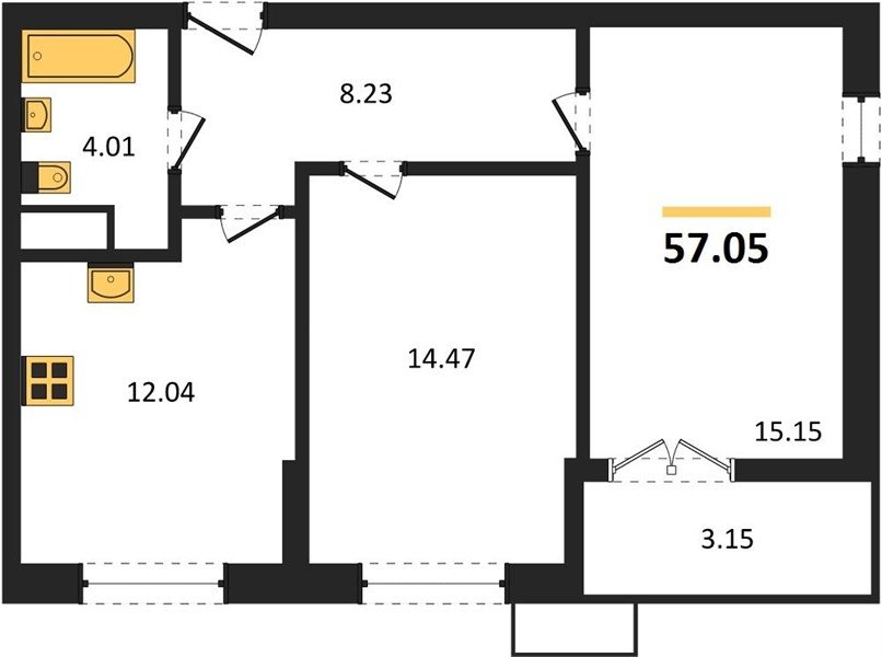 Продажа 2-комнатной квартиры 57,052 кв м, 7/9 этаж, улица Мате Залки. Балаклавский район.