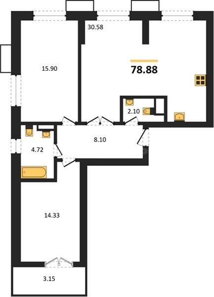 Продажа 3-комнатной квартиры 78,88 кв м, 5/9 этаж, улица Мате Залки. Балаклавский район.