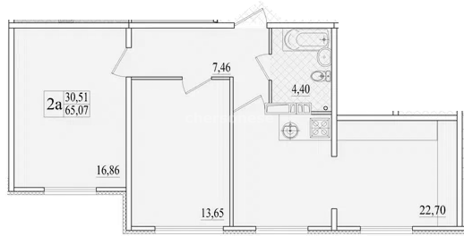 Продажа 2-комнатной квартиры 65,142 кв м, 2/10 этаж, улица Колобова. Гагаринский район.