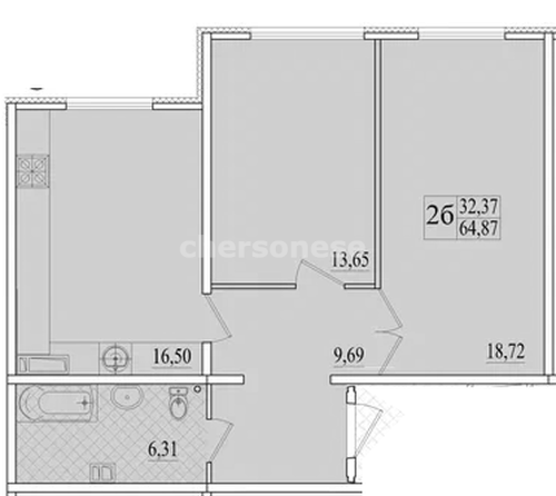 Продажа 2-комнатной квартиры 64,872 кв м, 2/10 этаж, улица Колобова. Гагаринский район.