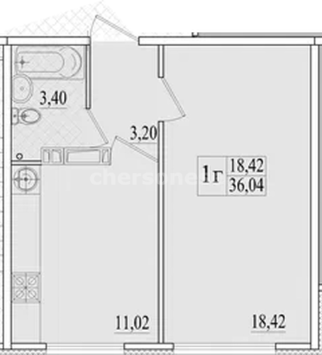 1-к. квартира, 36,04 м², 3/10 этаж                                             