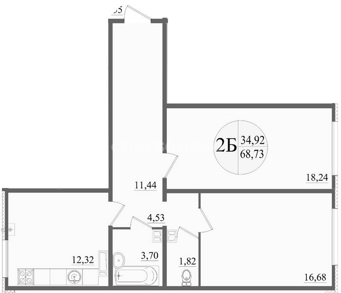 Продажа 2-комнатной квартиры 68,73 кв м, 3/12 этаж, улица Колобова. Гагаринский район.