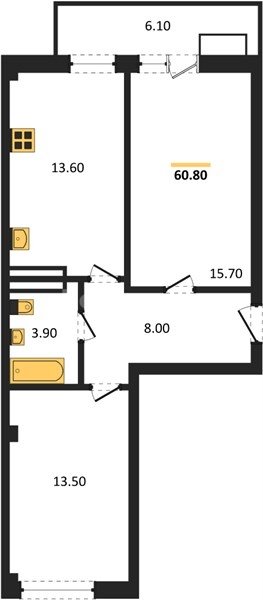 Продажа 2-комнатной квартиры 60,803 кв м, 2/9 этаж, улица Токарева. Ленинский район.