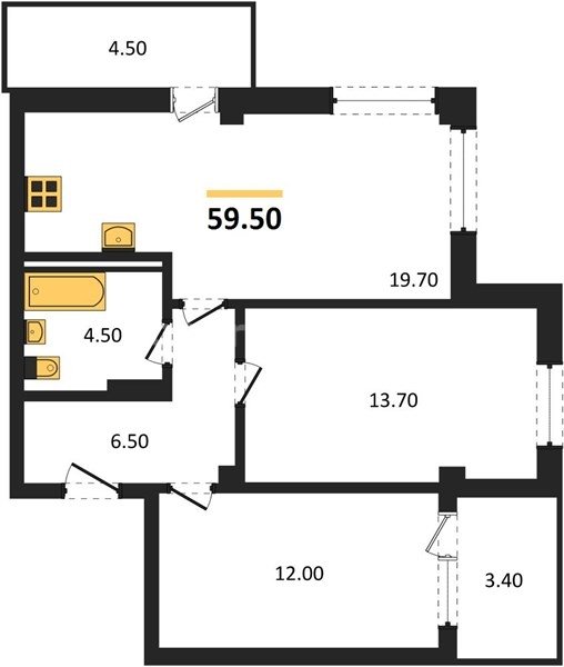 Продажа 2-комнатной квартиры 56,1 кв м, 8/9 этаж, улица Степаняна. Гагаринский район.