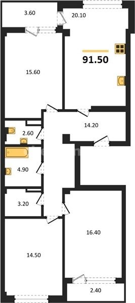 Продажа 3-комнатной квартиры 91,5 кв м, 4/9 этаж, улица Степаняна. Гагаринский район.