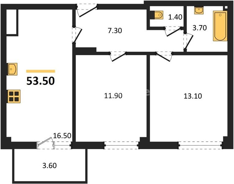 Продажа 2-комнатной квартиры 53,5 кв м, 7/9 этаж, улица Степаняна. Гагаринский район.